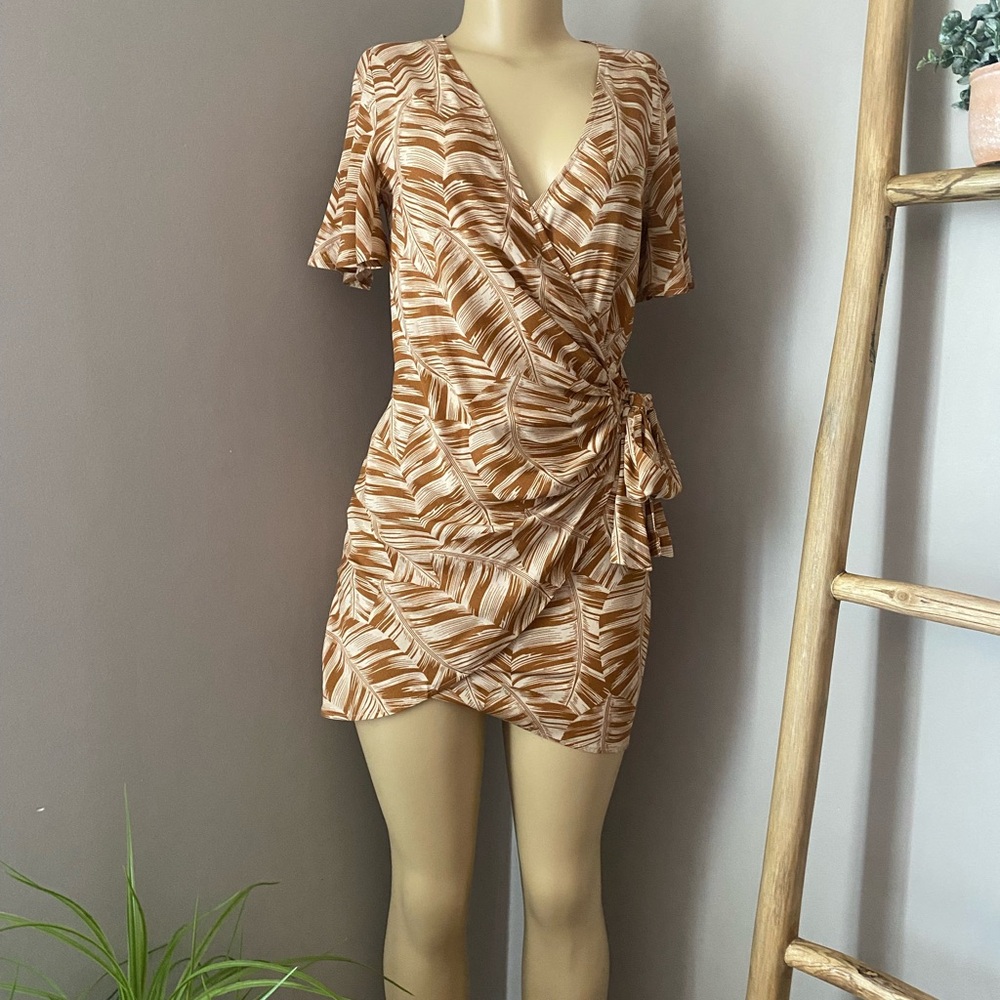 Elegant Brown Wrap Dress